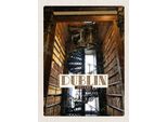 Vianmo Insegna In Legno 40X30 Cm Retro Dublin Ireland Bibliothek