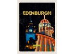 Vianmo Insegna In Legno 40X30 Cm Edinburgh Scotland Nacht Lichter