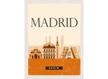 Vianmo Insegna In Legno 40X30 Cm Retro Madrid Spain Malerisches Bild