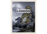 Vianmo Insegna In Legno 40X30 Cm London Big Ben Queen Elizabeth Tower