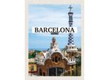 Vianmo Insegna In Legno 40X30 Cm Barcelona Spain Urlaubsort Meer