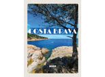 Vianmo Insegna In Legno 40X30 Cm Costa Brava Spain Meer Berge
