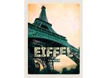 Vianmo Insegna In Legno 40X30 Cm Eiffel Tower Retro Bild