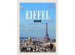 Vianmo Insegna In Legno 40X30 Cm Eiffel Tower Panorama Bild