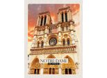 Vianmo Insegna In Legno 40X30 Cm Notre-Dame De Paris Architektur Kunst