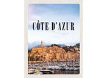 Vianmo Insegna In Legno 40X30 Cm Cote D'azur France Panorama Bild