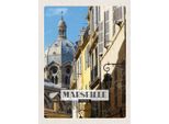 Vianmo Insegna In Legno 40X30 Cm Marseille France Retro Altstadt