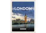 Vianmo Insegna In Legno 40X30 Cm London United Kingdom