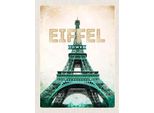 Vianmo Insegna In Legno 40X30 Cm Eiffel Tower Retro Tourismus