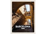 Vianmo Insegna In Legno 40X30 Cm Barcelona Spain Retro Architektur