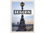 Vianmo Insegna In Legno 40X30 Cm London United Kingdom Retro Poster