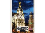 Vianmo Insegna In Legno 40X30 Cm Madrid Spain Retro Nacht Poster