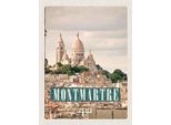 Vianmo Insegna In Legno 40X30 Cm Montamartre Paris Panorama Poster