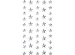 Cristalli Autoadesivi A Forma Di Stella D'argento 46Pz