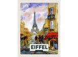 Vianmo Insegna In Legno 40X30 Cm Eiffel Tower Malerisches Bild Kunst