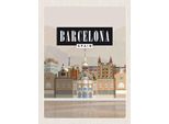 Vianmo Insegna In Legno 40X30 Cm Barcelona Spain Malerisches Bild