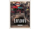 Vianmo Insegna In Legno 40X30 Cm London England Underground Train