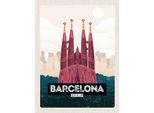 Vianmo Insegna In Legno 40X30 Cm Barcelona Spain Malerisches Bild