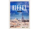 Vianmo Insegna In Legno 40X30 Cm Eiffel Tower Panorama Bild Retro
