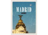 Vianmo Insegna In Legno 40X30 Cm Madrid Spanien Metropolis GebäUde