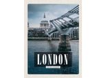 Vianmo Insegna In Legno 40X30 Cm London Uk JahrtausendbrüCke Aussicht