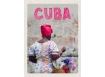 Vianmo Insegna In Legno 40X30 Cm Cuba Karibik Frau Korb Mit Blumen