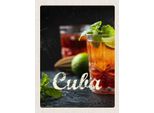 Vianmo Insegna In Legno 40X30 Cm Cuba Karibik Cocktail Limette Minze