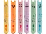 Set Di Mini Evidenziatori Smile 6 Colori Pastello Happy Color