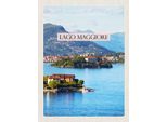 Vianmo Insegna In Legno 40X30 Cm Lago Maggiore Aussicht Auf Insel Meer