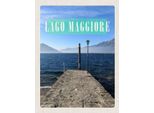 Vianmo Insegna In Legno 40X30 Cm Lago Maggiore Insel Meer Gebirge