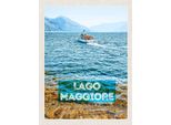 Vianmo Insegna In Legno 40X30 Cm Lago Maggiore Italien Insel Boot Meer
