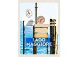 Vianmo Insegna In Legno 40X30 Cm Lago Maggiore Uhr Zeit Meer Gebirge