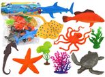 Set Di 7 Figure Di Animali Marini E Piante Acquatiche