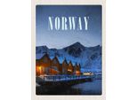 Vianmo Insegna In Legno 40X30 Cm Norwegen Winter Schnee Urlaubsort