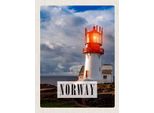 Vianmo Insegna In Legno 40X30 Cm Norwegen Leuchtturm Gewitter Meer
