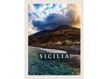 Vianmo Insegna In Legno 40X30 Cm Sizilien Strand Meer Urlaubsort Trip