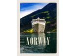 Vianmo Insegna In Legno 40X30 Cm Norwegen Yacht Gebirge Meer Natur
