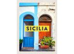 Vianmo Insegna In Legno 40X30 Cm Sizilien Architektur Mittelalter Blume