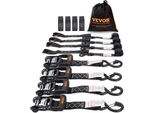 Vevor Set Di 4 Cinghie Di Fissaggio 0,04 X 2,4 M Cinghia Di Fissaggio 2362 Kg Cinghia Di Fissaggio A Cricchetto Cinghia In Poliestere E Acciaio Al Carbonio Cinghia Di Fissaggio A Cricchetto Ideale Per Moto Biciclette Kayak Utv Barche Atv