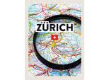 Vianmo Insegna In Legno 40X30 Cm ZüRich Schweiz Karte Lupe Stadt