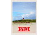 Vianmo Insegna In Legno 40X30 Cm Sylt Insel Deutschland Leuchtturmm
