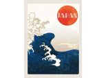 Vianmo Insegna In Legno 40X30 Cm Japan Asien Wellen Meer Flut