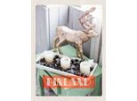 Vianmo Insegna In Legno 40X30 Cm Finnland Hirsch Adventsteller