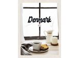 Vianmo Insegna In Legno 40X30 Cm DäNemark Kaffee Und Kuchen Fenster
