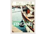 Vianmo Insegna In Legno 40X30 Cm Finnland Wasser Meer Schiff