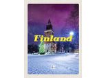 Vianmo Insegna In Legno 40X30 Cm Finnland Schnee Winter Tannenbaum