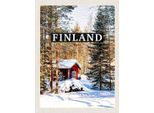 Vianmo Insegna In Legno 40X30 Cm Finnland Winterzeit Schnee Wald