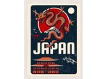 Vianmo Insegna In Legno 40X30 Cm Japan Asien Architektur Drachen Trip