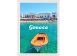 Vianmo Insegna In Legno 40X30 Cm Greece Griechenland Meer Boot Strand
