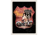 Vianmo Insegna In Legno 40X30 Cm Usa Amerika Route Us 66 Motorrad Frau